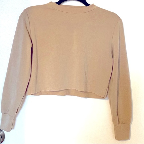 cropped crew neck sweater. - Picture 1 of 2